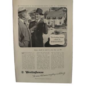 Vintage 1938 Westinghouse What’s the Horsepower Ad Advertisement